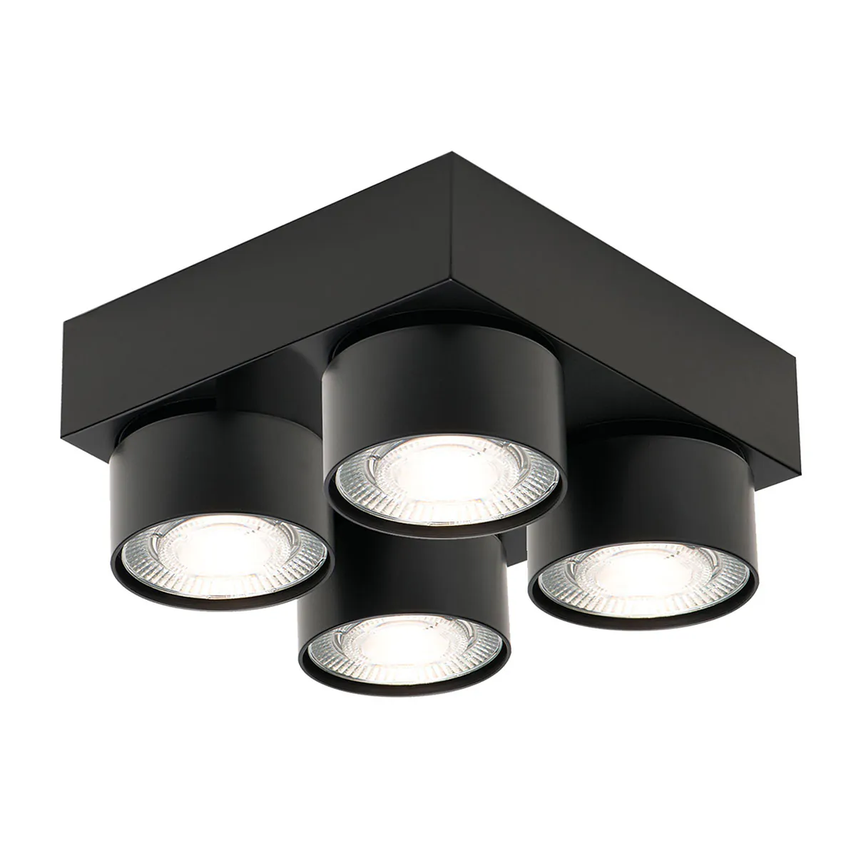 Wittenberg 4.0, wi4-ab-4q Aufbaustrahler, Schwarz matt, Warmweiß 3000K, Flood 38°, Bluetooth