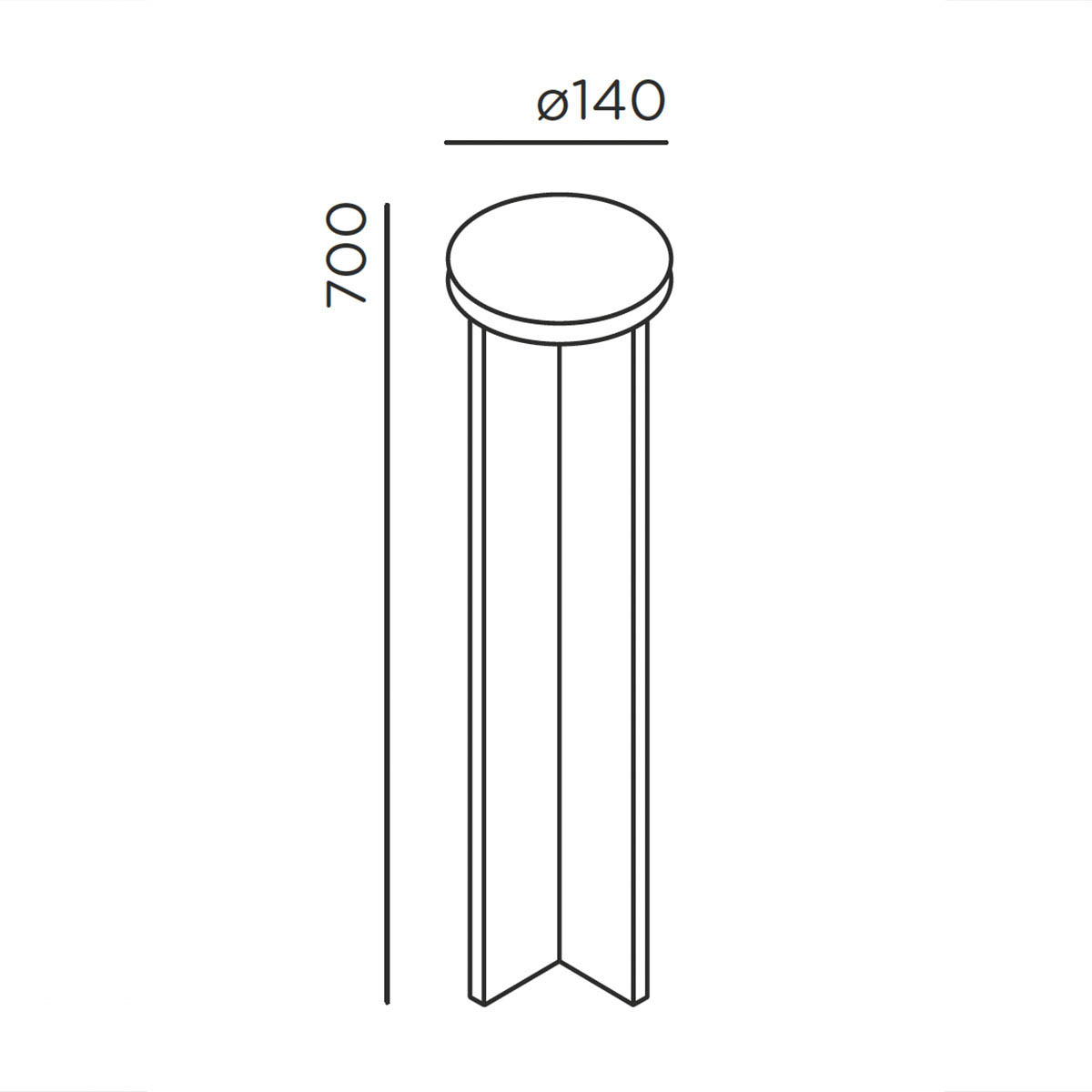 mir R Pollerleuchte, Cool Brown, H: 70 cm