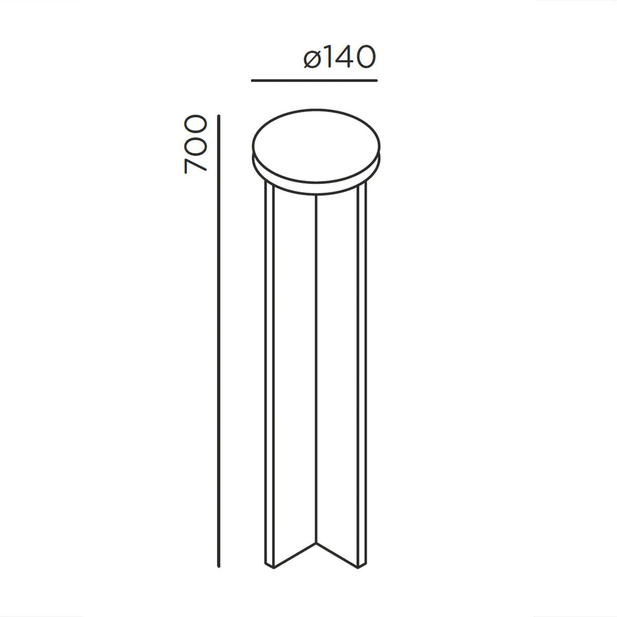 mir R Pollerleuchte, Cool Brown, H: 70 cm