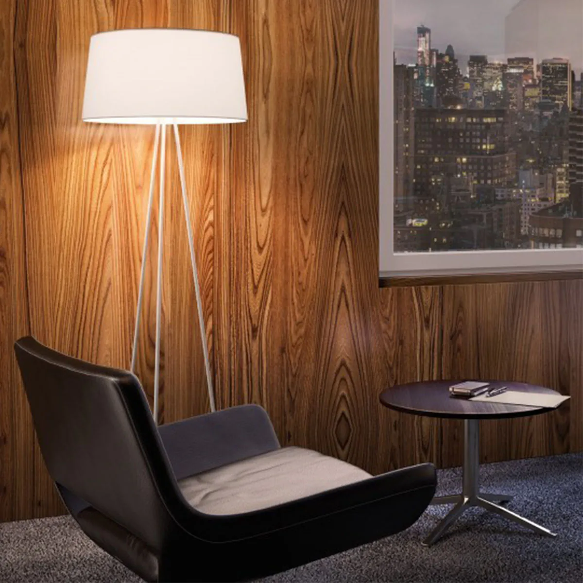 Tripod Floor Stehleuchte, H: 175 cm, Mokka