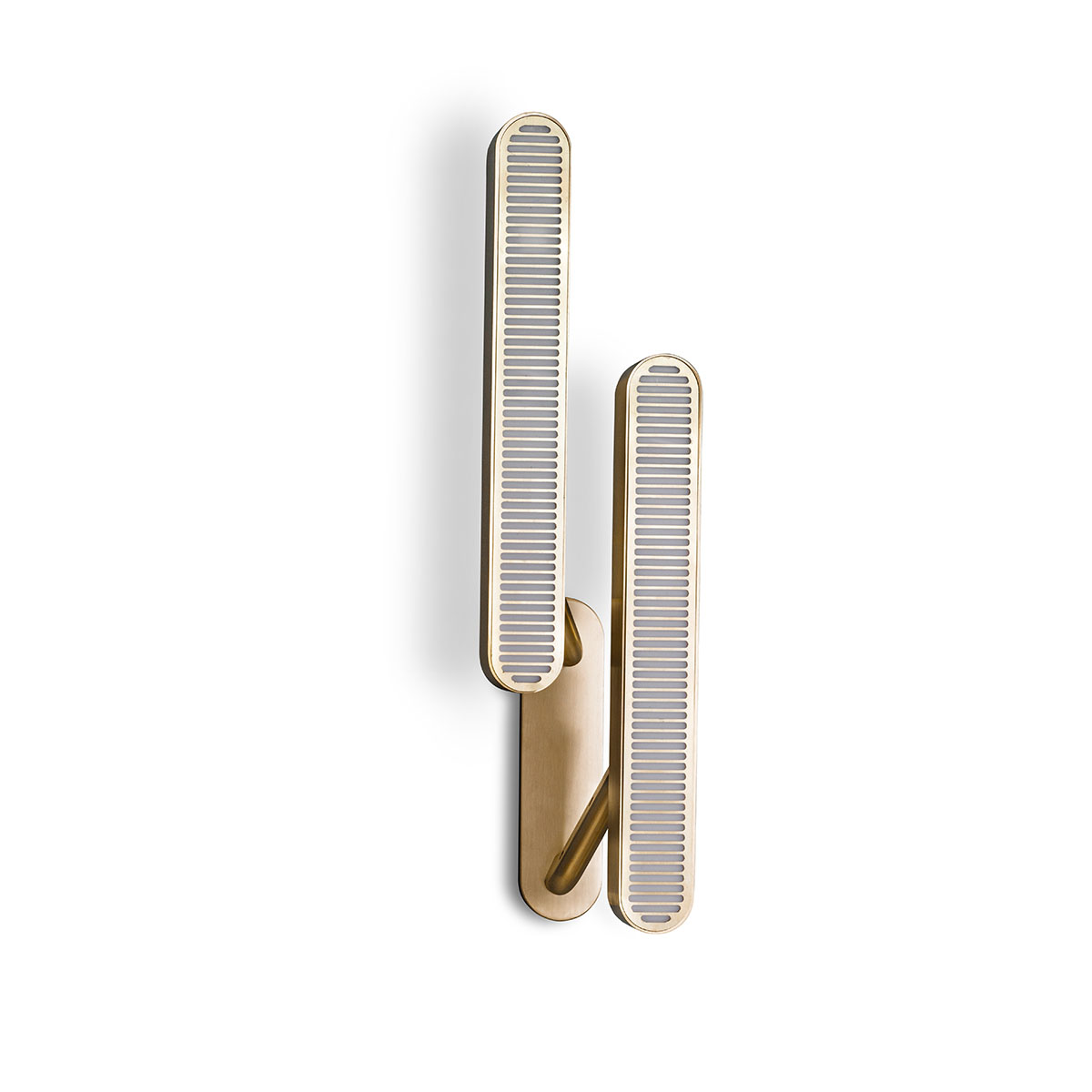 poliertes Messing Leuchte von Bert Frank – Colt Wandlleuchte, H: 56,5 cm, 2-flammig, Left-hand, moderne Eleganz, sanftes Licht