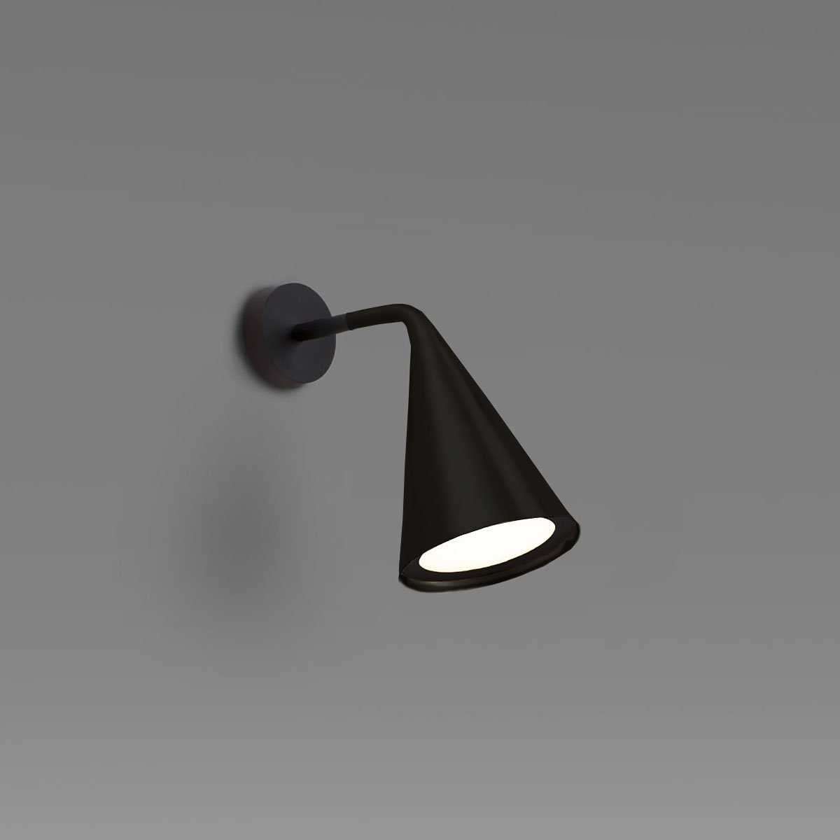 TOOY Gordon 561.41 Wandleuchte,Schwarz Matt,T: 23 cm – italienisches Design
