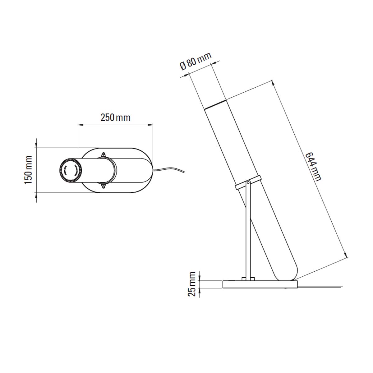 DCW Editions La Lampe Frechin Tischleuchte, H: 65 cm
