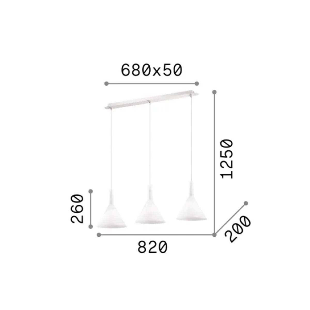 Cocktail SP3 Pendelleuchte, L: 82 cm Cocktail SP3 Pendelleuchte, L: 82 cm