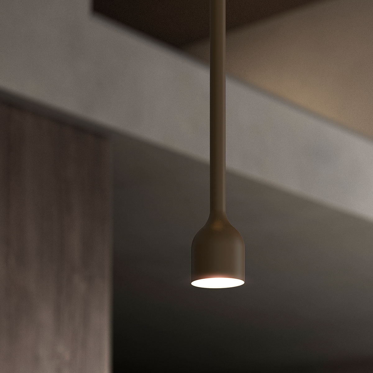 Penta Light Hail Pendelleuchte Ø: 3,4 cm Designerleuchte – handgefertigtes Glas in Bronze matt, stilvolles Highlight, warmes Licht, unterstreicht das Ambiente im Arbeitszimmer, ideal über Esstisch, Küche oder Wohnzimmer