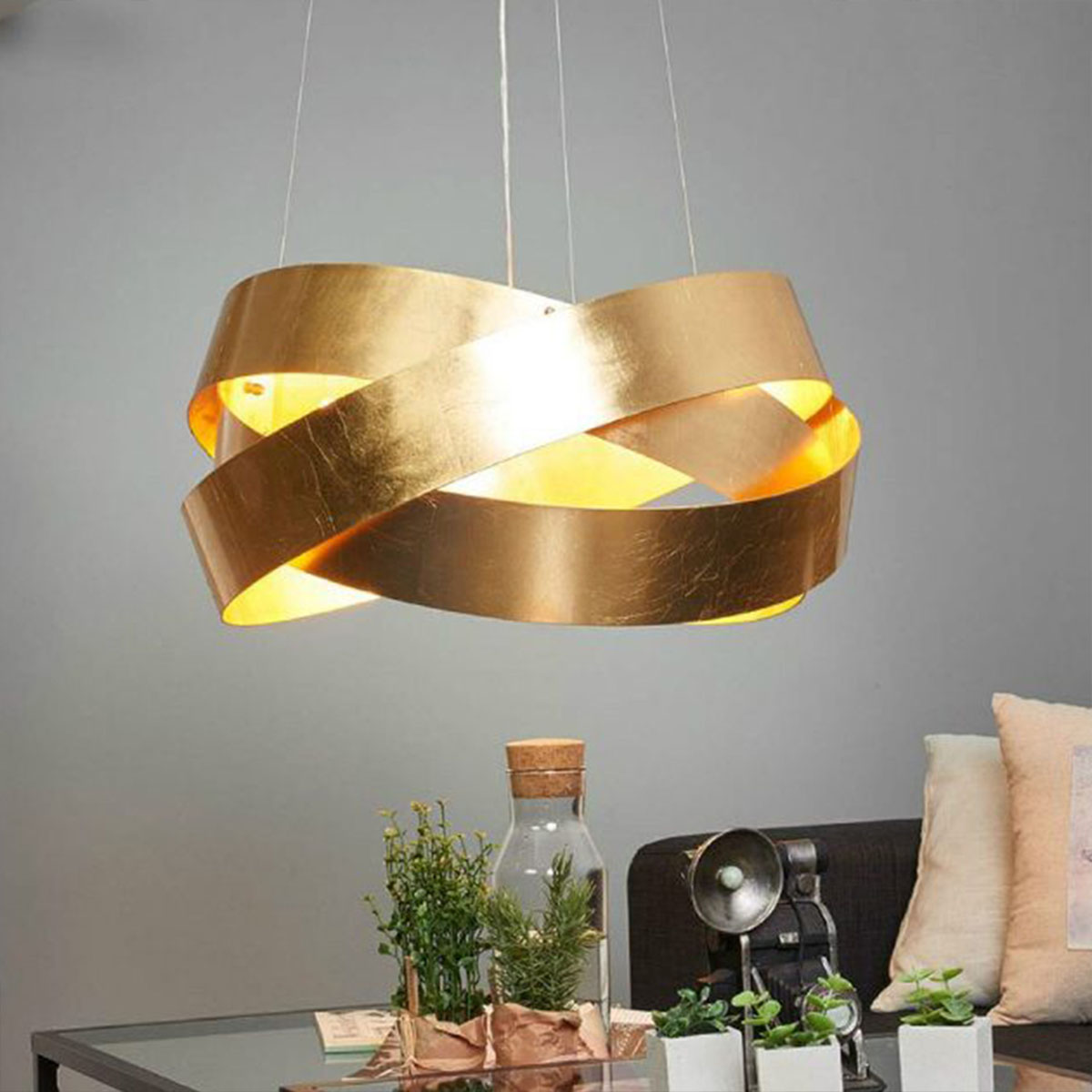 Pura S60 Pendelleuchte, Weiß, Ø: 60 cm, E27 Pura S120 Pendelleuchte, Messing, Ø: 120 cm, LED