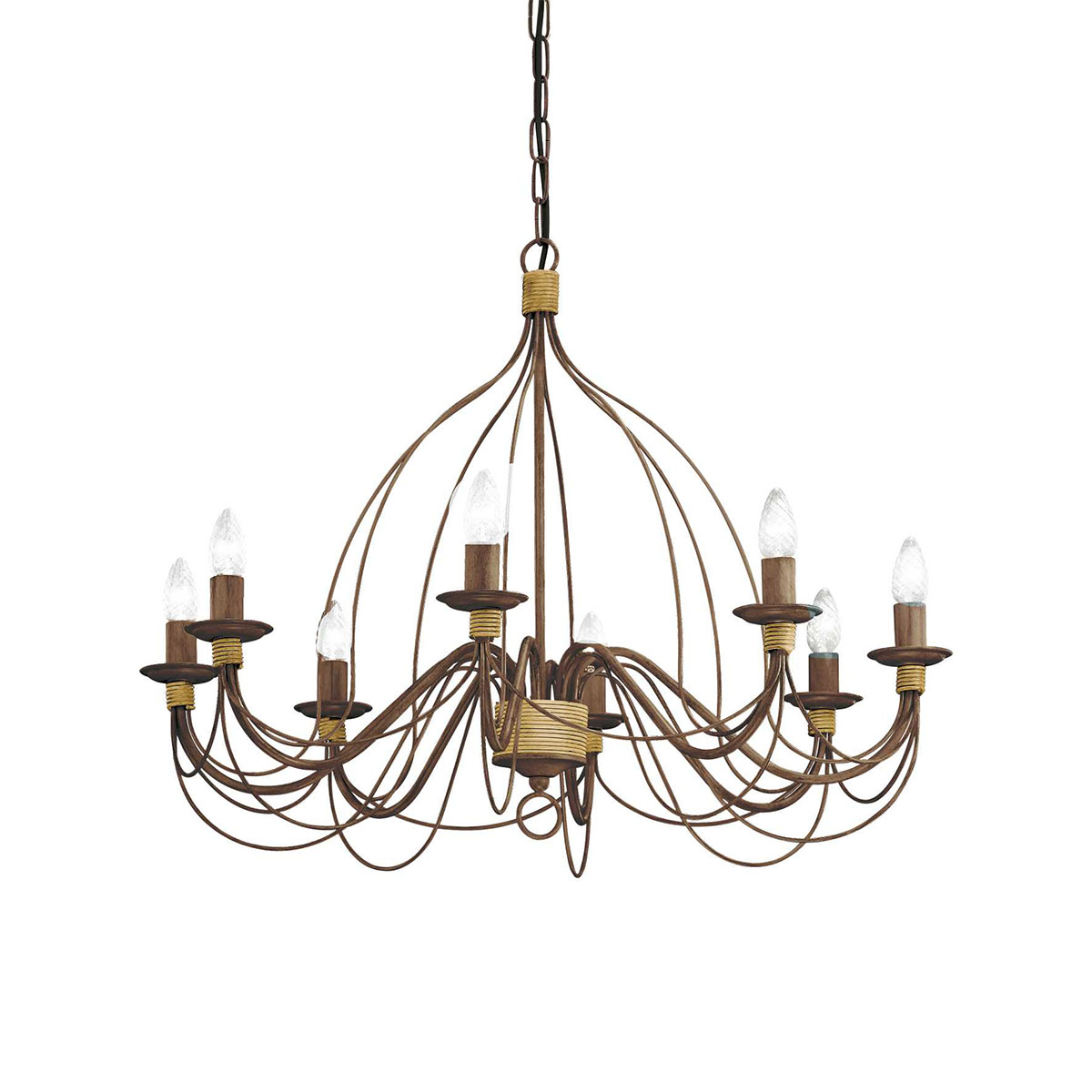 Corte SP8 Kronleuchter 8-flammig, Rost Antik, Ø: 80 cm