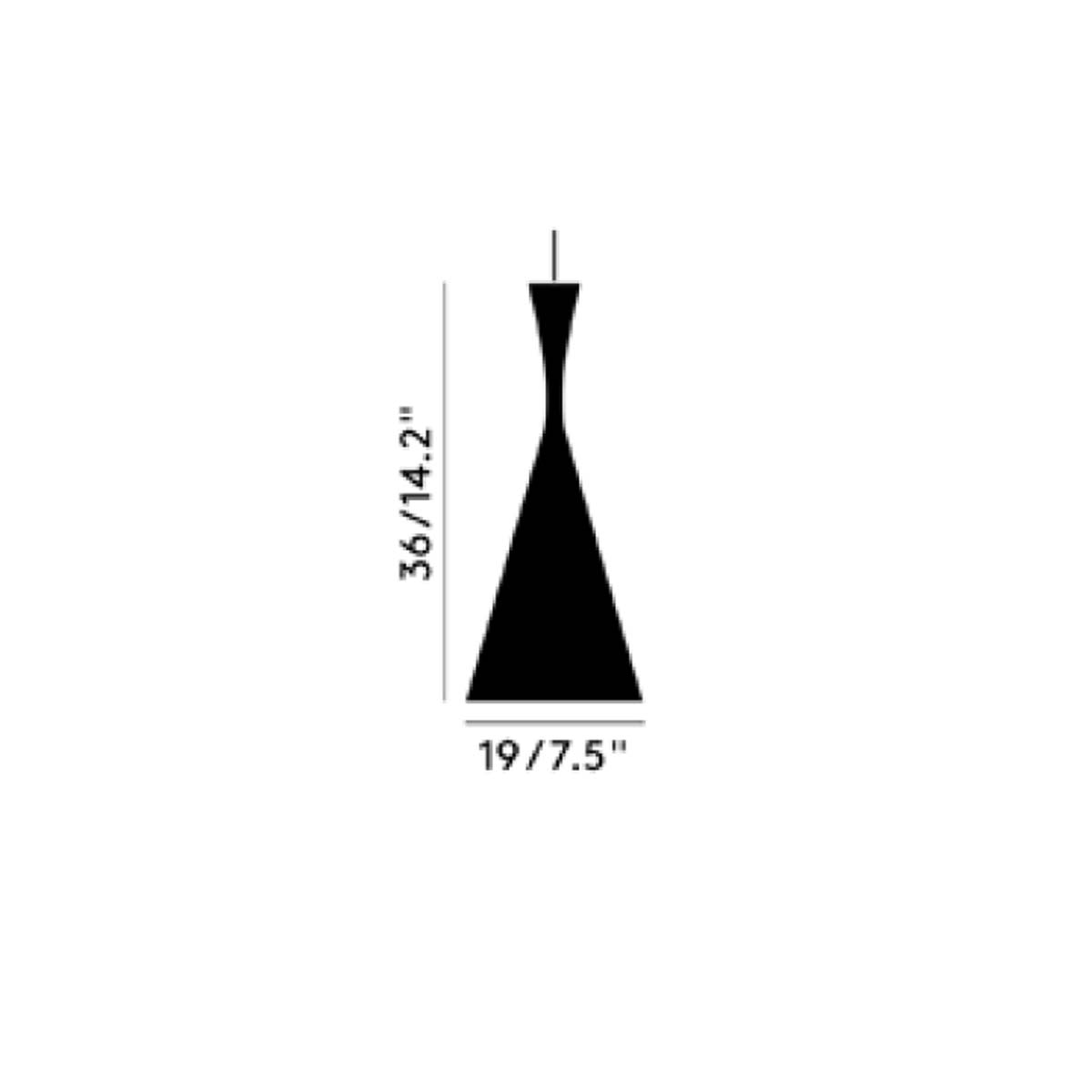Tom Dixon Beat Tall LED Pendelleuchte, Messing, Ø: 19 cm, H: 42 cm