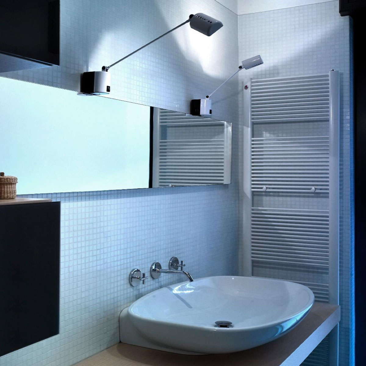 Daphine Parete 35 LED Wandleuchte, T: 35 cm, Nickel gebürstet, Extra-Warmweiß 2700K