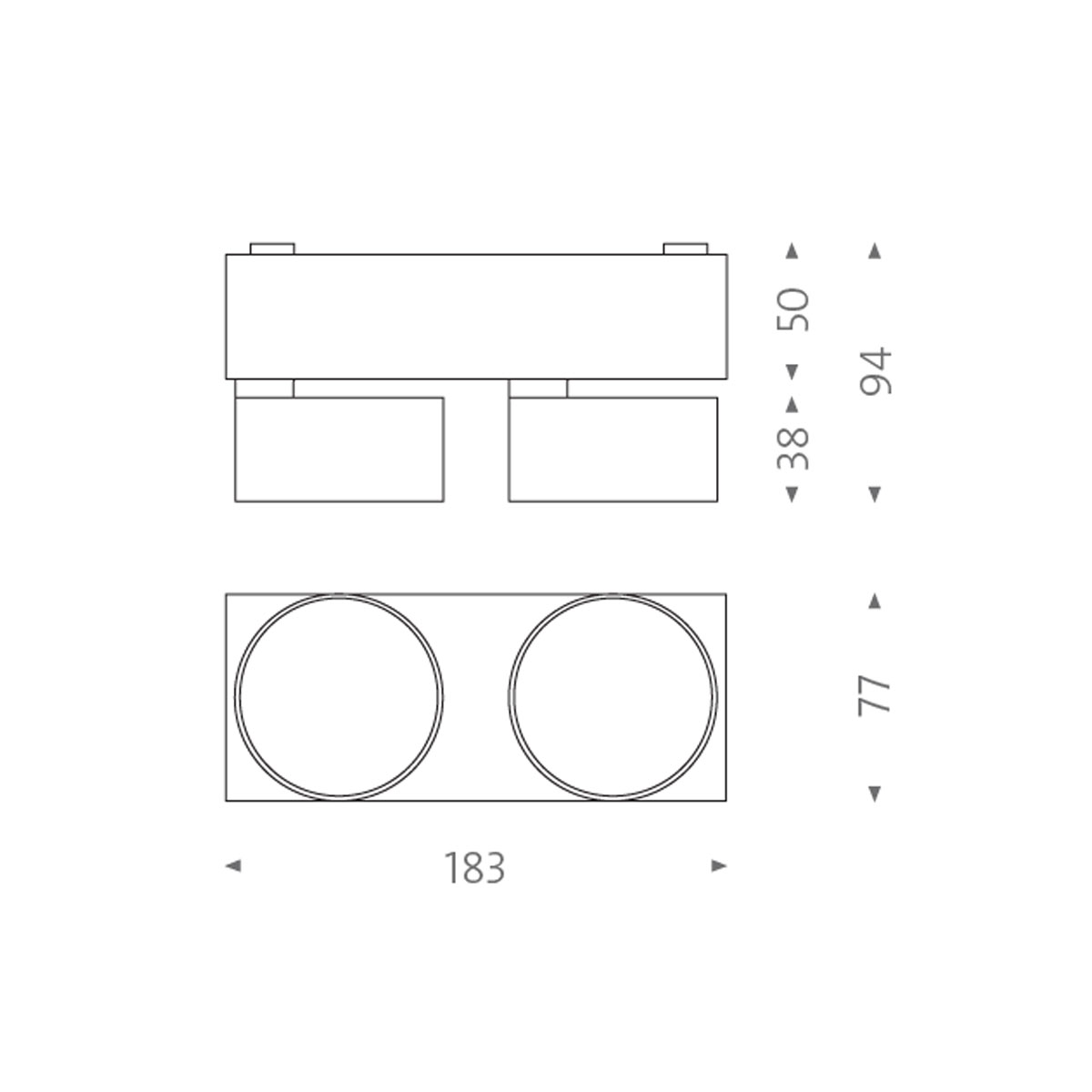 Wittenberg 4.0, wi4-ab-2e Aufbaustrahler, Weiß matt, Extra-Warmweiß 2700K, Spot 12°, Phase Cut Wittenberg 4.0, wi4-ab-2e Aufbaustrahler, Schwarz matt, Warmweiß 3000K, Flood 38°, Bluetooth