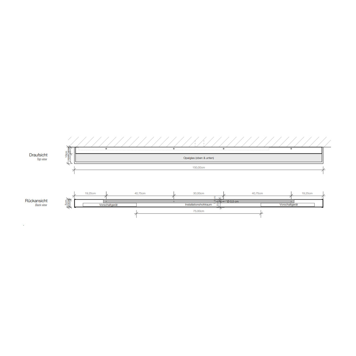 Box 150 N LED Wandleuchte Bad, Weiß matt, B: 150 cm, Warmweiß 3000K