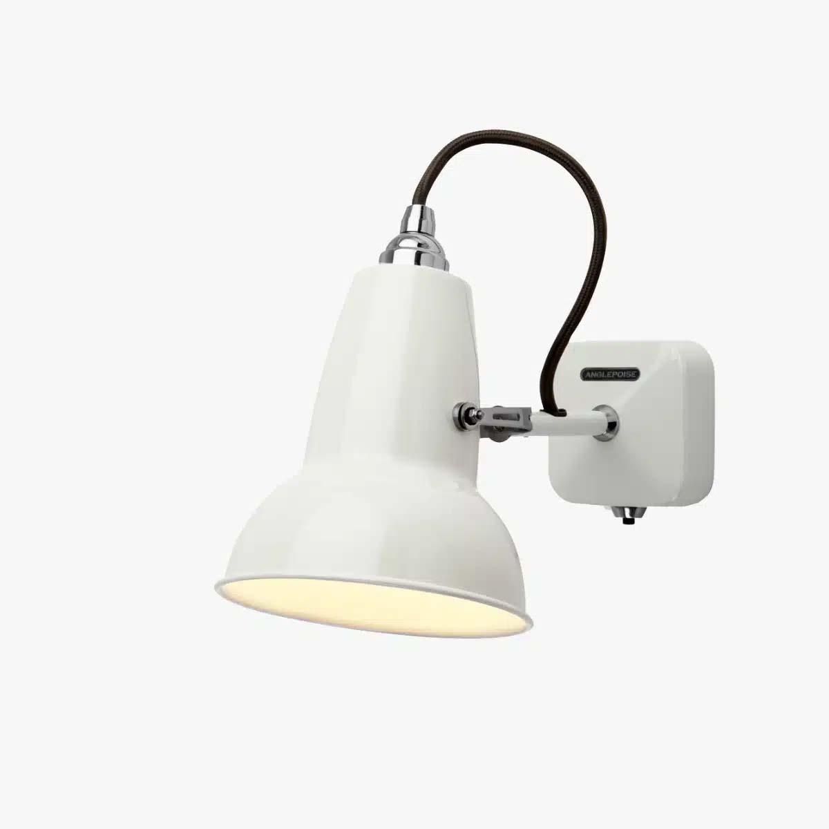 Anglepoise Original 1227 Mini Wandleuchte, Ø: 13 cm, H: 14 cm in Linen White als weiße Design-Wandleuchte mit gebogenem Textilkabel und zeitlosem Industrial-Stil für moderne Raumkonzepte Anglepoise Original 1227 Mini Wandleuchte, Ø: 13 cm, H: 14 cm in Linen White als weiße Design-Wandleuchte mit gebogenem Textilkabel und zeitlosem Industrial-Stil für moderne Raumkonzepte