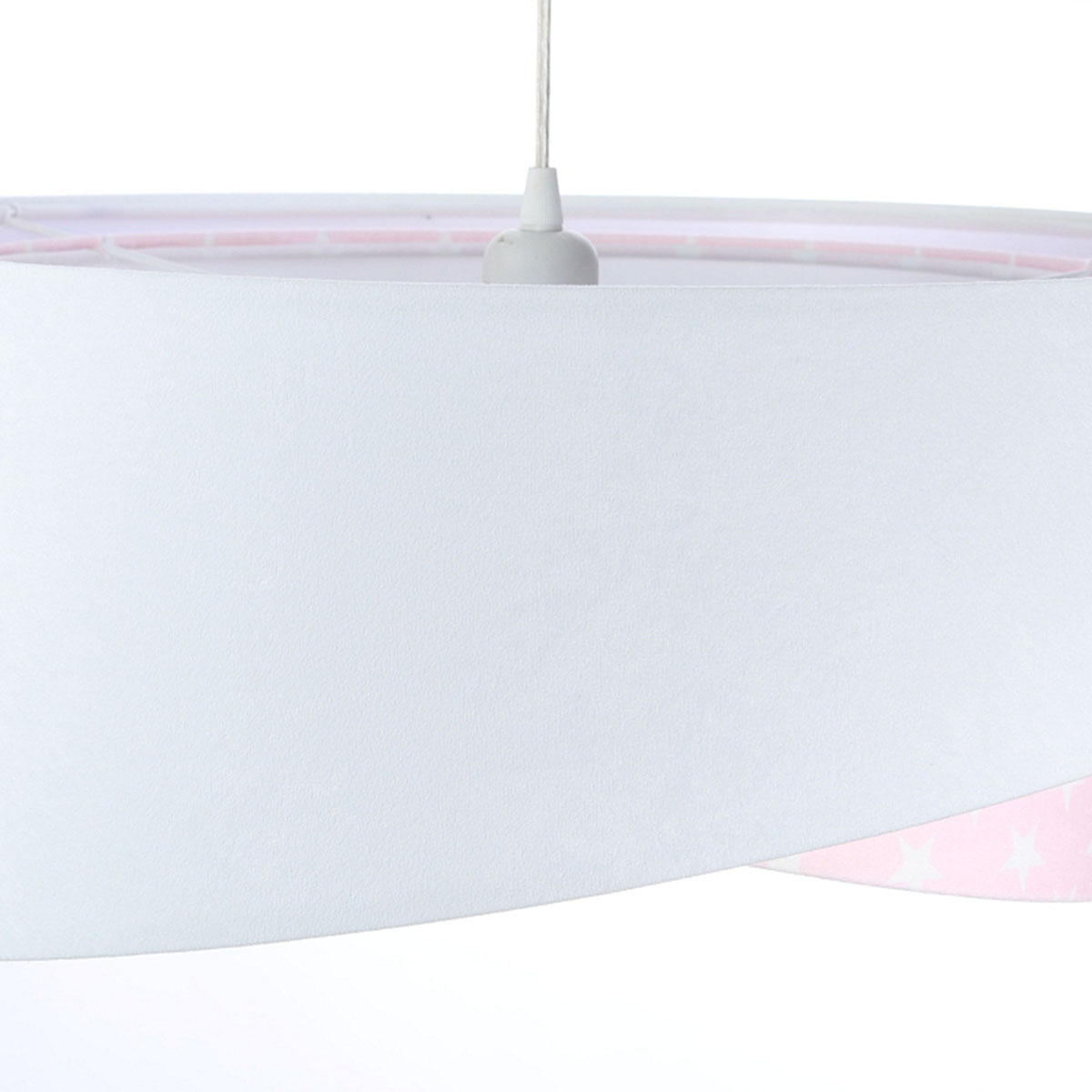 Kinder Pendelleuchte Sternenmuster, Ø: 50 cm, Weiß, Rosa