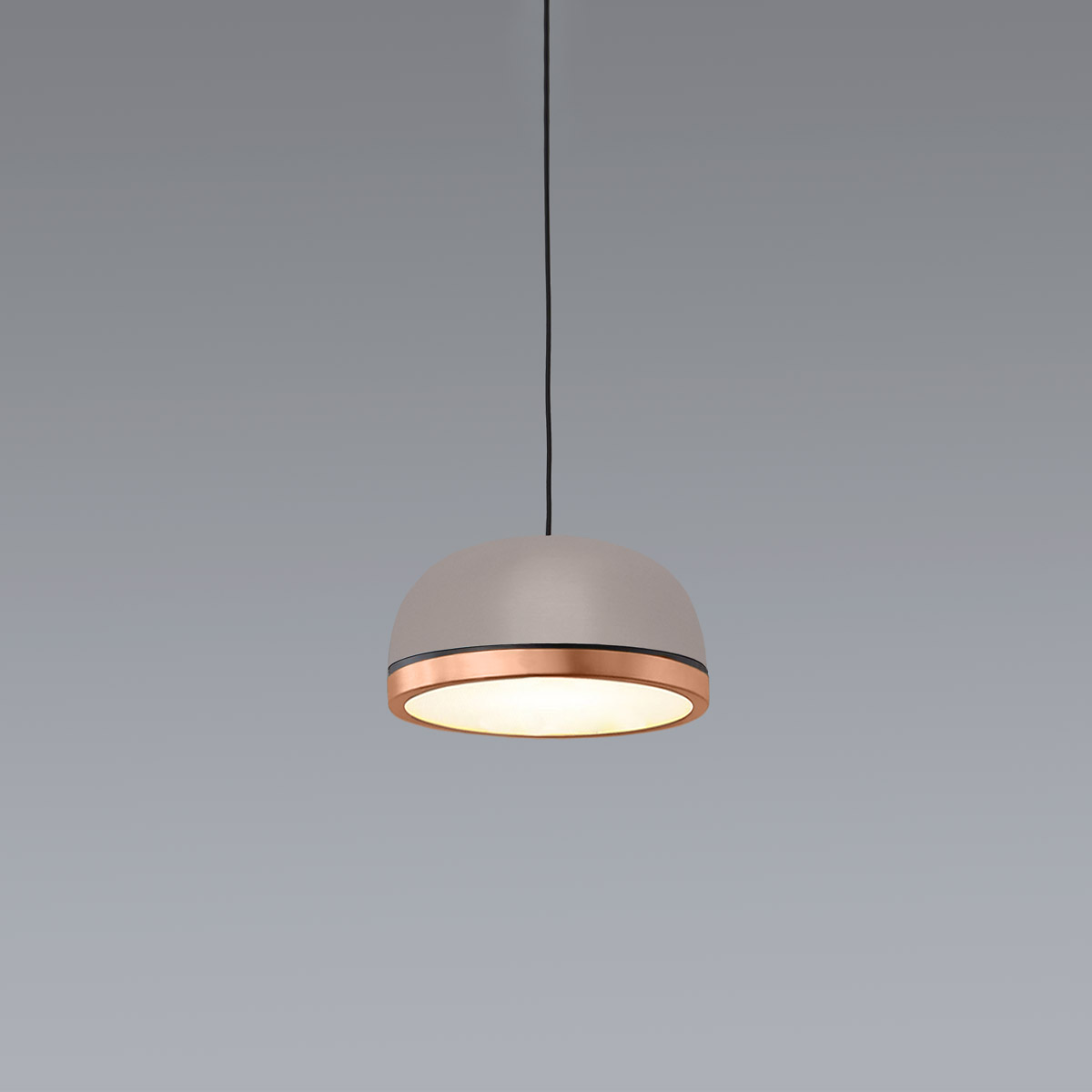 TOOY_Molly_556.21-22-23-4 TOOY Molly 556.21 Pendelleuchte Ø: 15 cm, Sandgrau, Kupfer – diffuses, blendfreies Licht