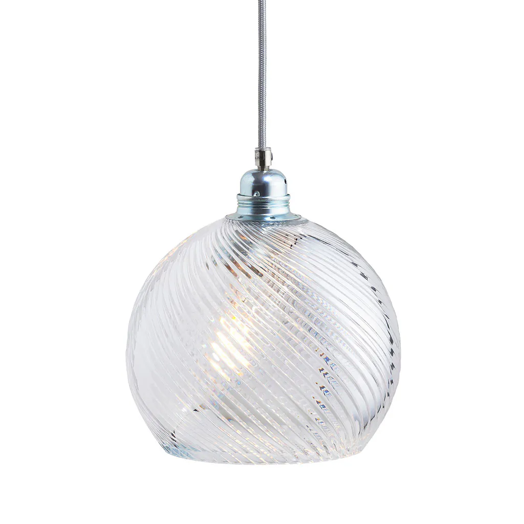 Rowan Pendelleuchte Crystal M Ø 22 cm, Silber, Swirl Rowan Pendelleuchte Crystal M Ø 22 cm, Silber, Swirl