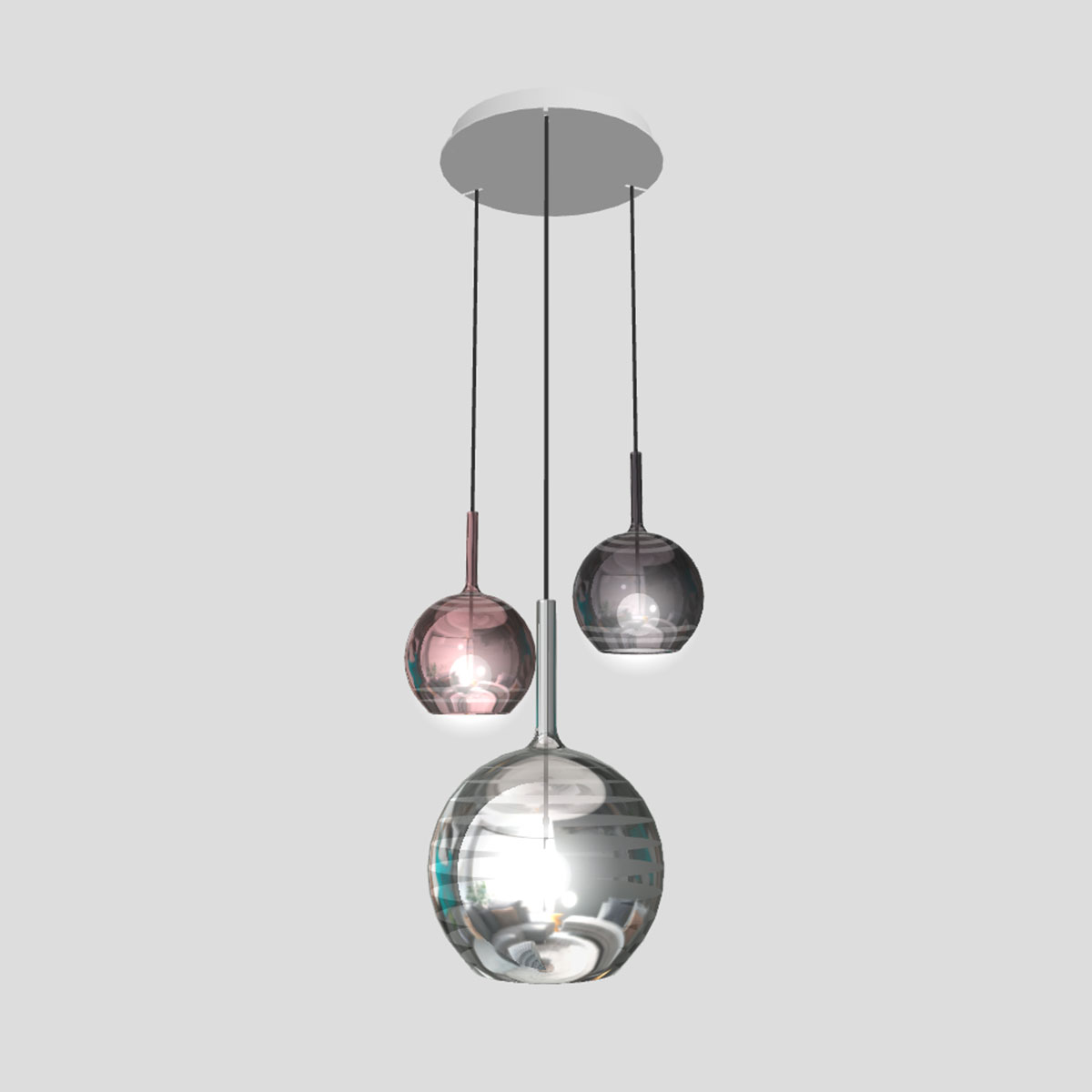 Lampen Baldachin für Glo, Lit, Mom 3-fach, Ø: 42 cm x H: 5 cm, Weiß Lampen Baldachin für Glo, Lit, Mom 3-fach, Ø: 42 cm x H: 5 cm, Titanium