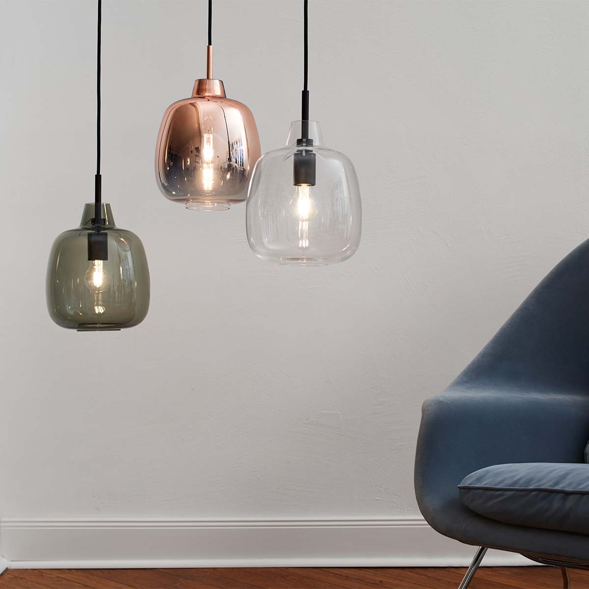 Mawa Design Gangkofner bergamo Pendelleuchte, Ø: 23,7 cm Armaturkombination weiß Opalglas