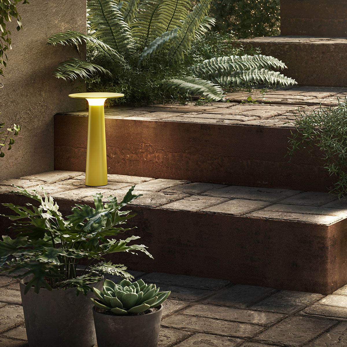 lix Mobile Akku Tischleuchte dim to warm 2700K – 1800K, Ø: 6 cm, H: 24,5 cm, charging base mit USB-C Kabel, Dunkelchrom