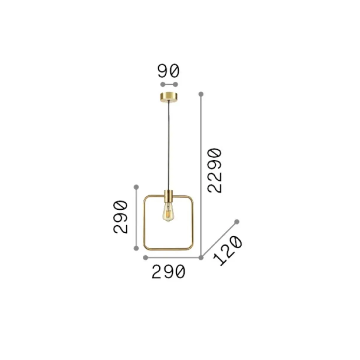 Abc SP1 Pendelleuchte, H: 29 cm, Square
