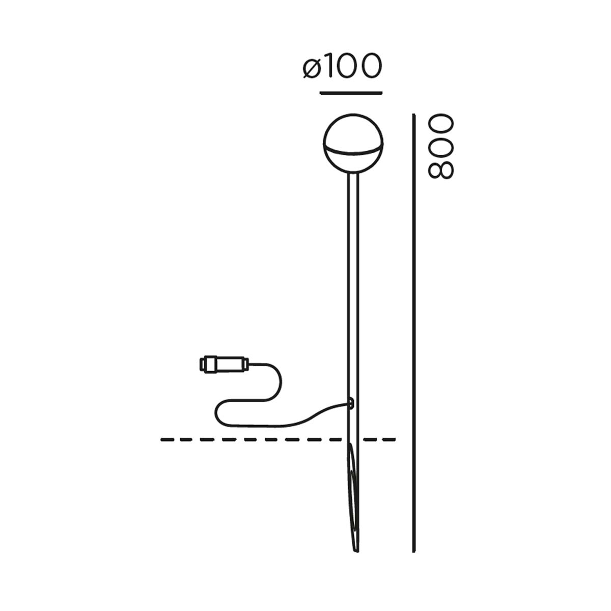 IP44.de bal.4 spike Erdspießleuchte, Connect, H: 80 cm, Deep Black