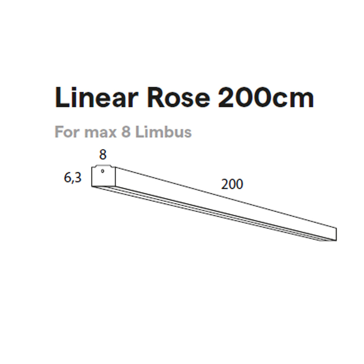 Baldachin Linear Rose, L: 200 cm, Aluminium
