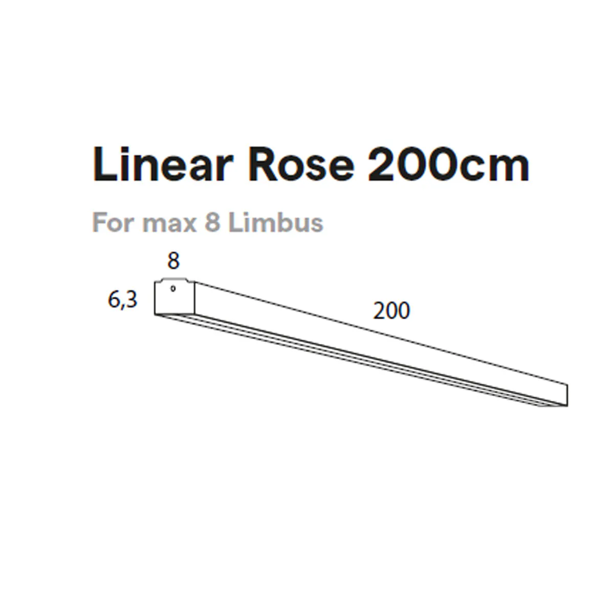 Baldachin Linear Rose, L: 200 cm, Aluminium