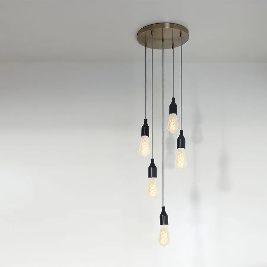 Lampen Baldachin Metall 5-fach Bronze, Ø: 30 cm x H: 2,5 cm