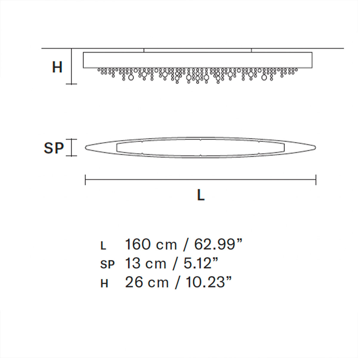 Masiero Olà PL6 OV 160 Deckenleuchte Deckenleuchten - technische Zeichnung Masiero Olà PL6 OV 160 Deckenleuchte Deckenleuchten - technische Zeichnung