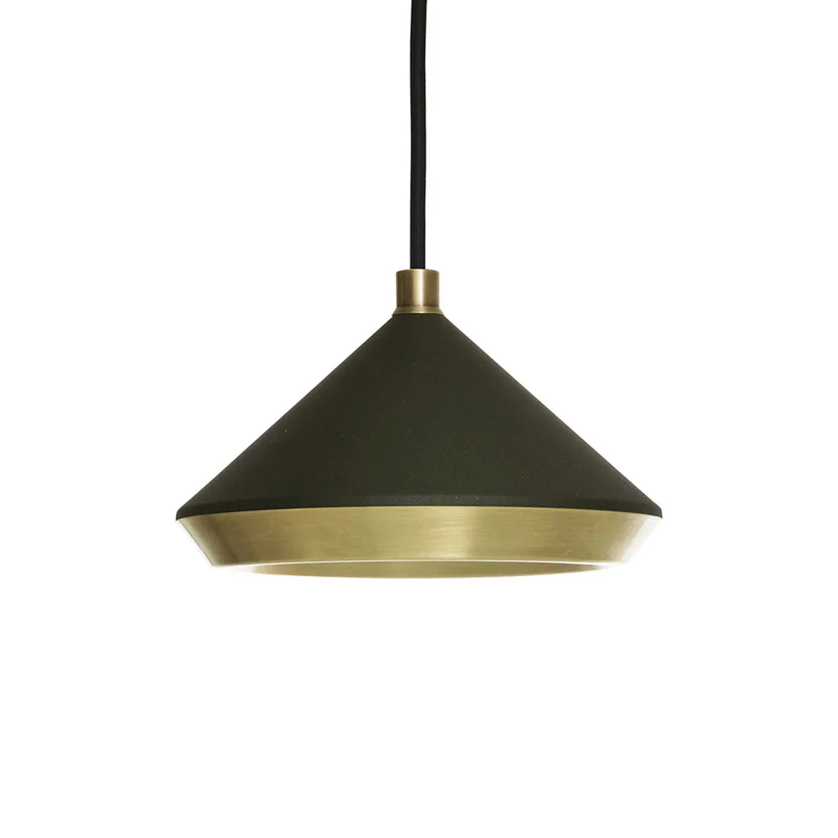 Perfekt für Esszimmer oder Lounge: Bert Frank Shear Pendelleuchte, Ø: 20 cm, Schwarz aus Messing und metallische Oberfläche – gleichmäßige Beleuchtung