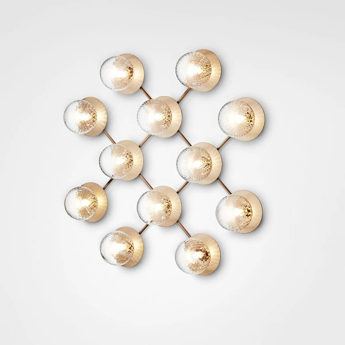 Liila 12 Wand- und Deckenleuchte, B: 84,5 cm, H: 84,5 cm, Gold