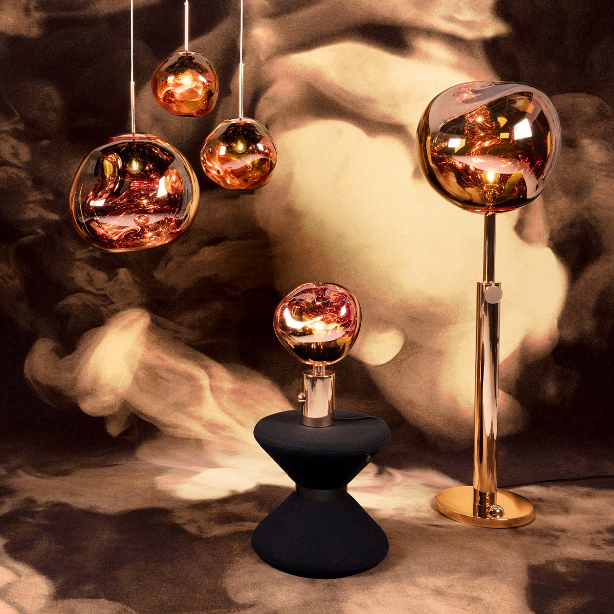 Tom Dixon Melt Tischleuchte, Ø: 28 cm, H: 43,1 cm, Kupfer