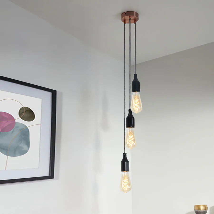 Lampen Baldachin Metall 3-fach Kupfer, Ø: 10 cm x H: 2,5 cm Lampen Baldachin Metall 3-fach Kupfer, Ø: 10 cm x H: 2,5 cm