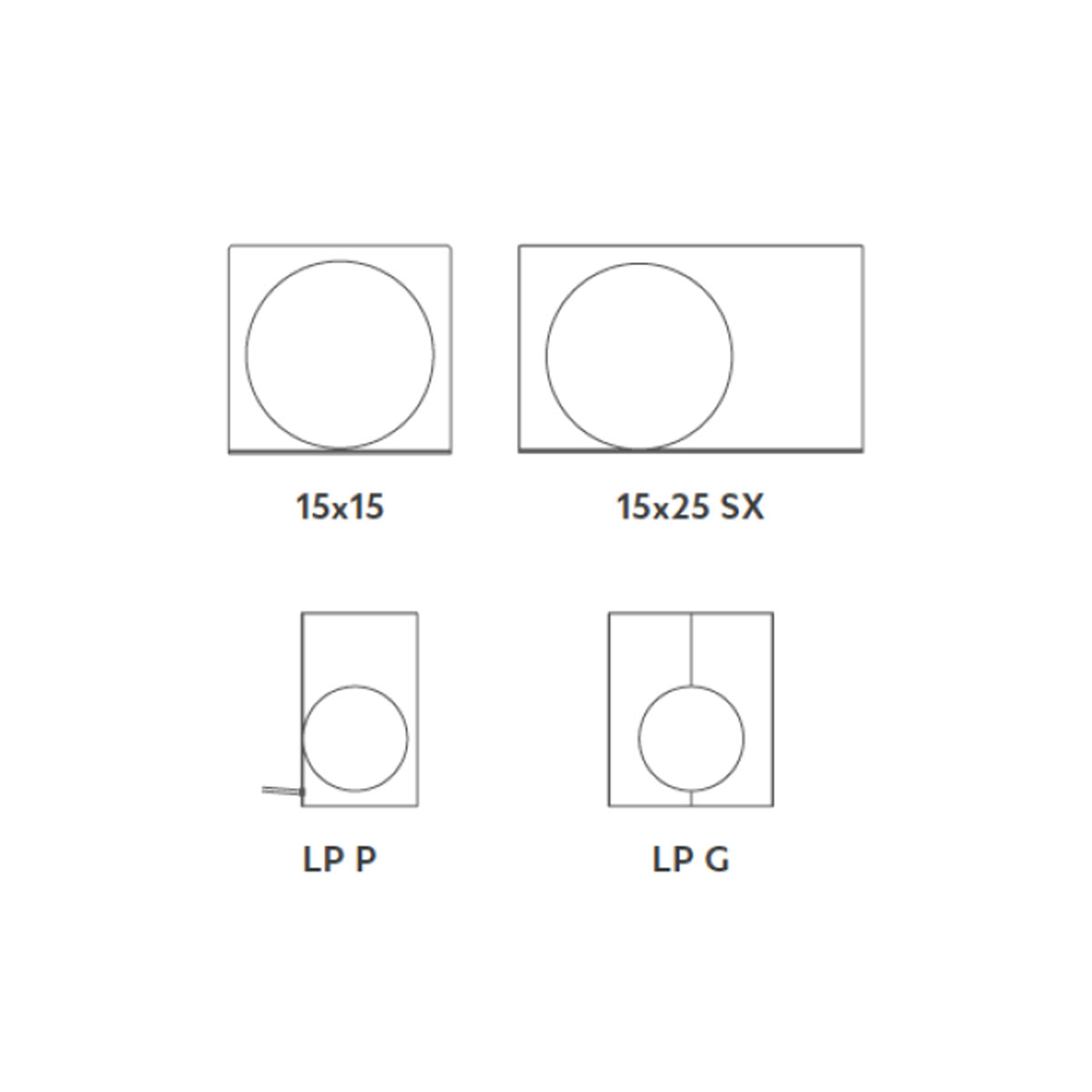Balance 15 x 15 Wandleuchte, B: 15 cm, H: 15 cm, Weiß Balance LP P Tischleuchte, B: 15 cm, H: 15 cm, Gold satiniert
