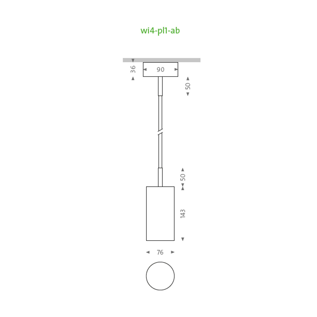 Wittenberg 4.0, wi4-pl1-ab Pendelleuchte, Weiß matt, Extra-Warmweiß 2700K, Spot 12°, Phase Cut